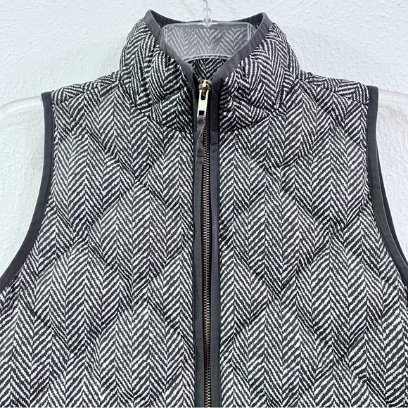 - J Crew gray geometry print down vest - Picture 2 of 6